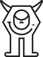 Monster Cartoon Line Art