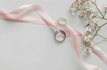 wedding bouquet and rings generaive AI
