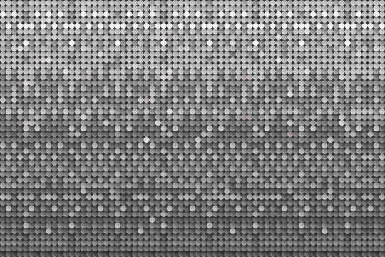 Silver Sequin Texture, Seamless Background. Shiny Chrome Paillettes Pattern, Glitter Holiday Backdrop
