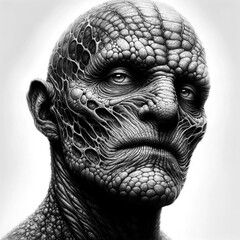 Fantasy Portrait BlackWhite Male