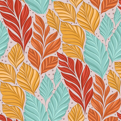 Leafy mustard and brown pattern