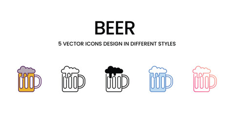 Beer icons set vector illustration. vector stock,