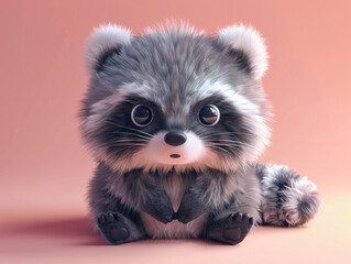 A squishy plush toy with a cute raccoon character. Has a soft surface and is loved by children.