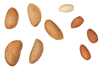 Almond nuts isolated on a white background