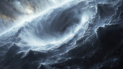 a mesmerizing interstellar whirlpool of cosmic dust and stars, evoking the grandeur of space - obrazy, fototapety, plakaty