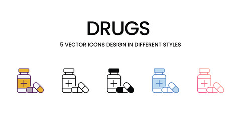 Drugs icons set vector illustration. vector stock,