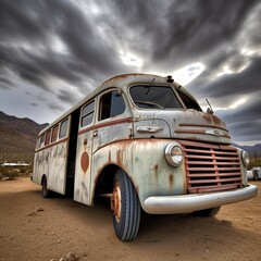 an extremely old bus