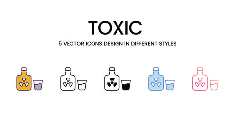 Toxic icons set vector illustration. vector stock,