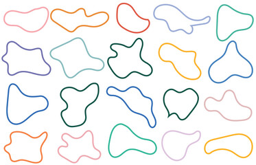 Vector liquid shadows random shapes. line cube drops simple shapes. isolated on white background.