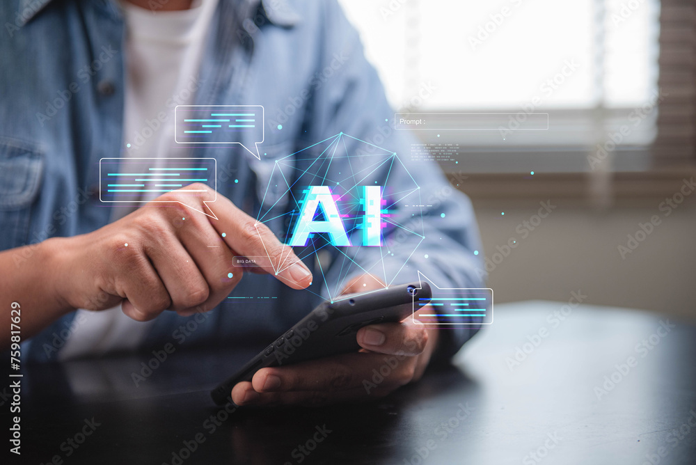 Fototapete concept of artificial intelligence and the potential for technology to enhance human communication a