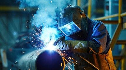 portrait of person doing welding