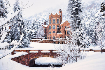Snowy landscape in Colorado Springs