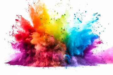 A colorful explosion of powdery dust with a rainbow of colors