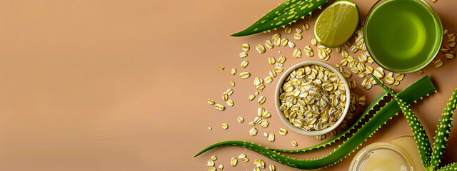 Assorted Grains and Seeds, Natural Ingredients for Healthy Diet, Top View Food Concept