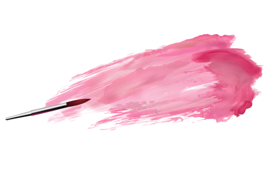 Shiny pink brush isolated on transparent background. pink watercolor png - Powered by Adobe