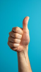 Positive Thumb Up Gesture Blue