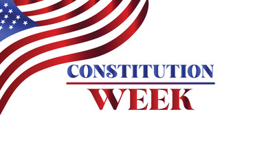 Constitution Week unique text with usa flag design