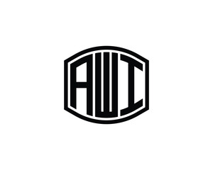 AWI logo design vector template