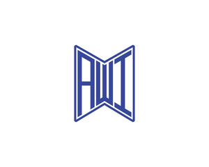 AWI logo design vector template