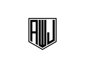 AWJ logo design vector template