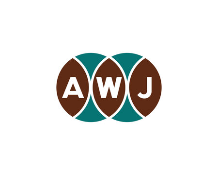 AWJ logo design vector template