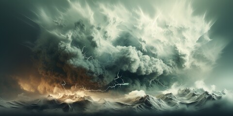 Hurricane tornado in abstract style on white background.  Abstract background. Natural design. 3d illustration. Power icon.