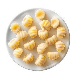 hyper-realistic mockup of gnocchi, transparent background