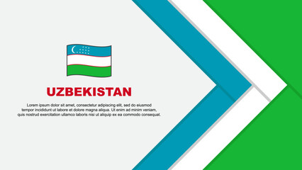 Uzbekistan Flag Abstract Background Design Template. Uzbekistan Independence Day Banner Cartoon Vector Illustration. Uzbekistan Cartoon