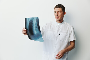 Man stethoscope x-ray doctor clinic professional health man
