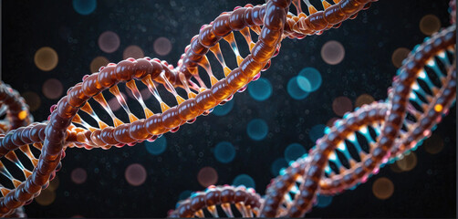 Fototapeta premium Colorful DNA gene helix spiral molecule structure