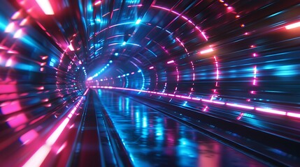 High Speed lights Tunnel motion trails