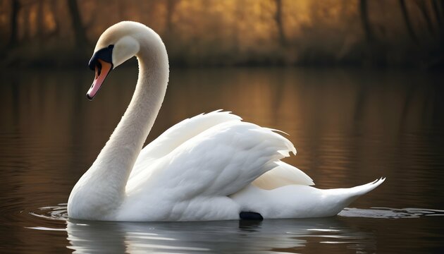 A Swan With Its Neck Arched Gracefully A Picture