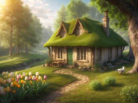Images of Beautiful Cottage in the Woods in Spring | Countryside Home | Dreamy Home 