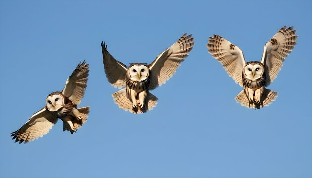 Owls In A Coordinated Flying Formation