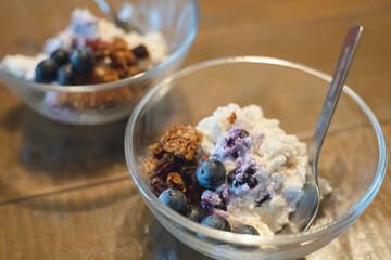 家庭菜園、庭の朝採れブルーベリーを使った手作りスイーツ