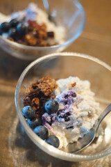 家庭菜園、庭の朝採れブルーベリーを使った手作りスイーツ