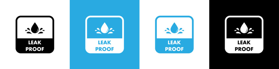Set waterproof badge vector for product. Leak proof vector logo design. Collection of water resistant signs. Water protection, liquid proof protection.