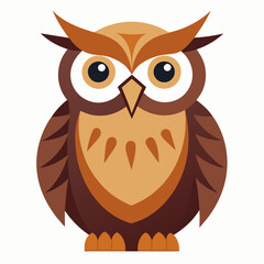 Fototapeta premium Owl, eagle owl, nightbird, night owl, bird, mascot, pet, cartoon, pretty, cute, draw, art, wildlife, character, vector, illustration