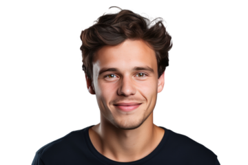  smiling businessman isolated on transparent background.