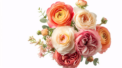 Naklejka premium Bouquet of flowers isolated on white