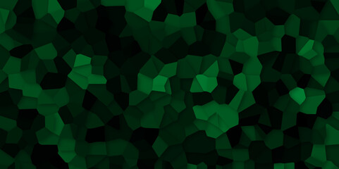 Abstract green and black broken stained-glass background with line. geometric seamless pattern with 3d shapes triangle background. colorful low poly crystal mosaic and tiles background pattern.