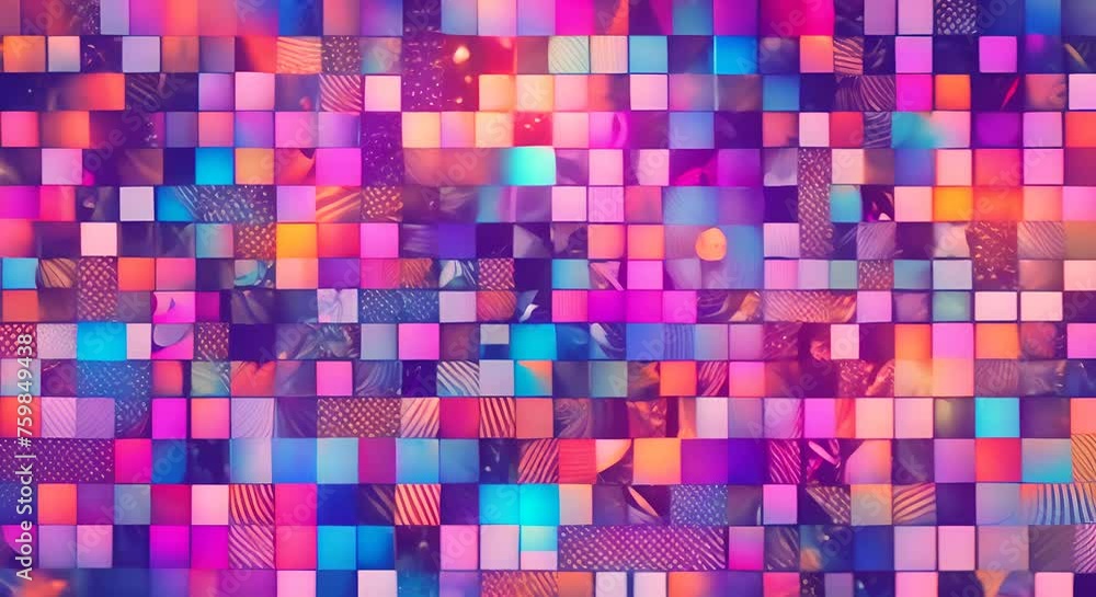 Poster nft nonfungible token generative art collection grid blockchain concept background
