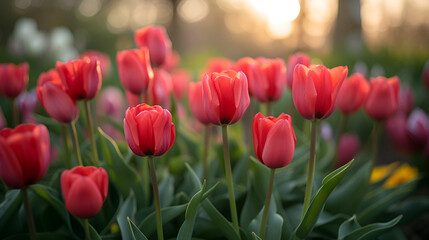 red tulip field. generative ai 