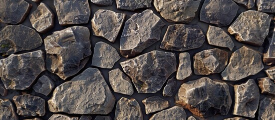 Fototapeta premium Granite boulder-created stone wall texture.