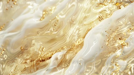 slime with the interplay of gold and white waters, reflecting ethereal details and a snapshot aesthetic, radiating a shining and aesthetic charm, in a realistic photograph. SEAMLESS PATTERN
