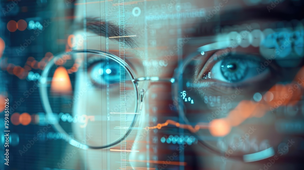 Leinwandbilder Big data analysis. illustration of a technology background, featuring a big data concept with binary computer code. Generative AI.