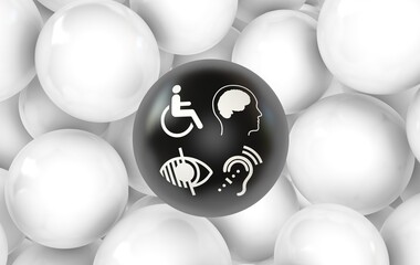 Disabled, Disability Signs, Icons are Visual Presentation - Visual Design.