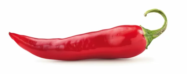 Gordijnen red hot chili pepper isolated on white © paul
