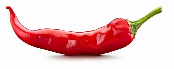 Foto op Plexiglas red hot chili pepper isolated on white © paul
