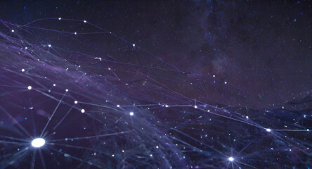 Starry Connection: A Visualization of Networked Stars in the Galaxy - obrazy, fototapety, plakaty